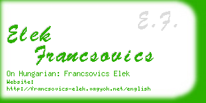 elek francsovics business card